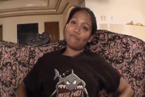 Thai whore riding on the couch on her casting