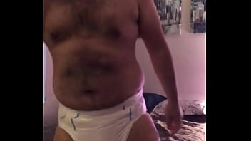 Stargazerabdl changes his adult diaper