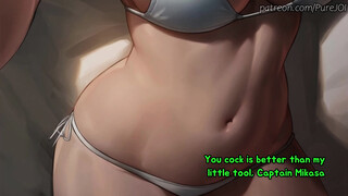Mikasa Ackerman tests her fresh young soldier (Ass-fuck, Dual Climax, CEI)