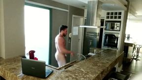 Bodybuilder: Blond, Rabudo, Enjoying in the Kitchen
