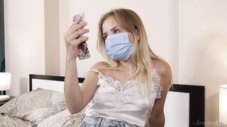 Slow Strip Tease and Hard Finger Fuck With Cute Monica!