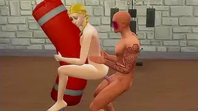 Blonde Teen Loses Virginity to Muscular Stranger at the Gym – Sims Style