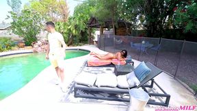 beautiful busty milf caught me by the pool and i got her wet - kailani kai johnny love