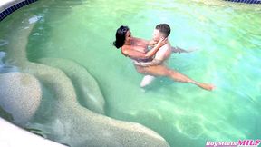 beautiful busty milf caught me by the pool and i got her wet - kailani kai johnny love