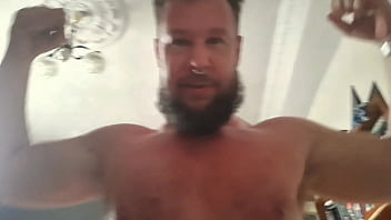 Bearded Russian bear fucks a guy and spits at him