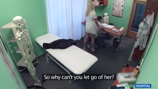 Fake Hospital Patient gets lucky and fucks the HOT BLONDE NURSE