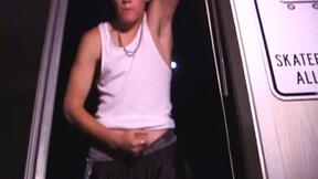 Exhibitionist Lance Jerking Off Outside