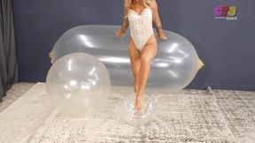 Chelsea Walks On and Pops Large, Clear Balloons 4K (3840x2160)