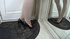 Dipping in sexy black shoes infront of the mirror (SH)