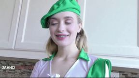Anastasia Knight in Sexy Scout Cosplay Shows Off Her Shaved Pussy and Cute Small Tits