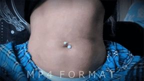 White and Blue Belly Barbell Rings (HD) MP4