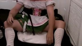 Diapered sissy beerwench locked in chastity