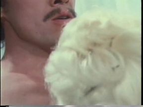 Vintage porno threesome with slut getting banged and creamed by two guys