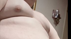 Uncut chubby guy masturbates until cumshot