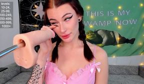 hot teen gets throatfucked by dildo machine