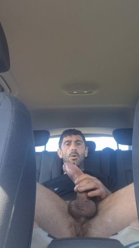 Mature Men Masturbating Naked in the Car