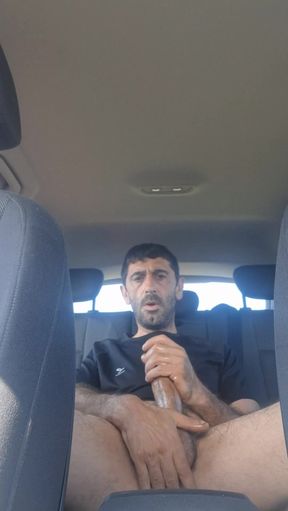 Mature Men Masturbating Naked in the Car