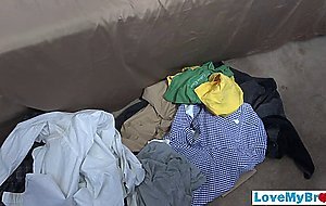 Big stepbrother fingers teens asshole and fucks him bareback
