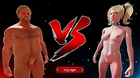 Ethan and Bree Collide in Hot Nude Fighting Action - 3D Hentai Battle Scene Ignites with
