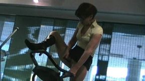 Naked and Horny in a Hotel Gym