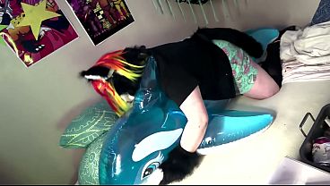 fat furry humps his new shiny pool toy