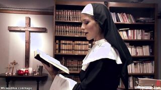 Lesbian coeds in taboo sex with nun