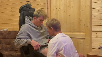 Part 2: While his parents aren'_t home, a twink invites a guy with a big dick over.