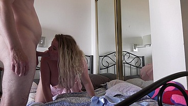 Stepdaughter wants to go out with friends and get fucked but stepdad fucks her first