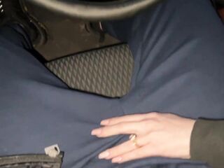 Outdoor Pleasure Walking And Fast Tugjob In Car Large Dong Cum ! Soft Hands