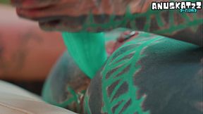 Lesbian show with big toys, extreme toy masturbation