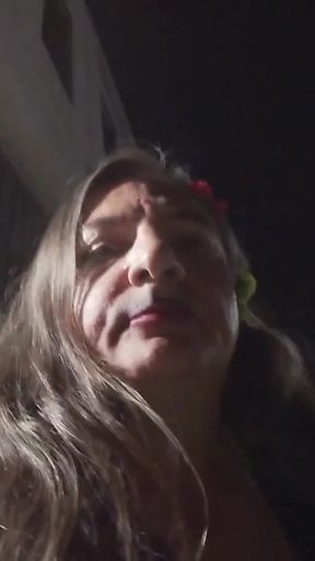 Captivating moment from "Sissy Fag is a Horny Mature CD in an outdoor sexy adventure in the public view"