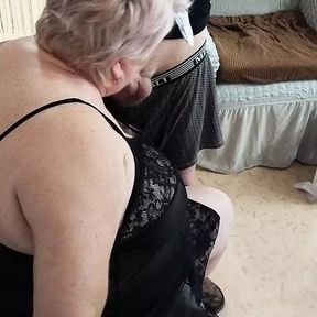 I help my mother-in-law with English and get a blowjob instead