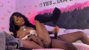 hot chick moaning on the sexy toy and on hard fat ass dick