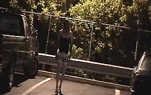 Crossdresser by the car