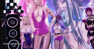 Dalshabet - Joker Ahri Akali Kaisa Evelynn Seraphine striptease kda sexy kpop dance 4 k league of legends