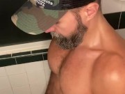 Scruffy jock power pissing