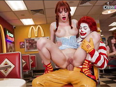 Ronald from the Burger Shop Fucked her Employee - 3D AI Porn