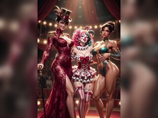 Hentai circus disrobe ring leader clown and acrobat hot circus show