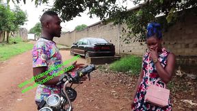 the motorcycle driver carrier and his customers in a public fuck on the road in yaounde, cameroon. his big cock, he copiously fucks his client on the motorbike.exclusively on xvideos.com and x