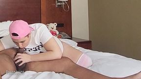 32 weeks pregnant practical joker swallows black cum starring submissive kitten