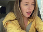 Thankful for my raincoat cuz my pussy is POURING! Rainy day Starbucks Drive Thru with my LUSH!!