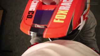 Gearhead in mxhelmet sucking dick