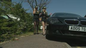 Hot blonde MILF Chelsea Sax And Cindy Behr Give Out Parking Tickets And Blowjobs