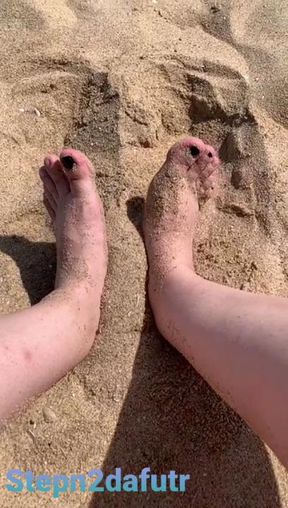 Goddess piggies making sand angels 😇