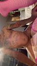 Ts Diana Deelight in hot pink fishnet getting her pussy stretched