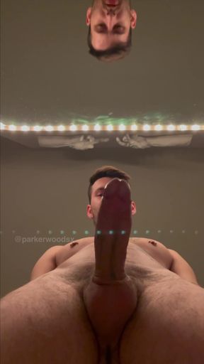 Captivating moment from &quot;POV Jerk Off in the Mirror - Eating Cum from my Big Uncut Tatted Cock (2022)&quot;