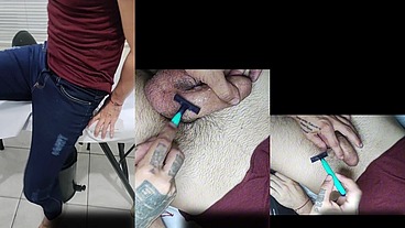 Tatuando o pau do menino de cara inocente