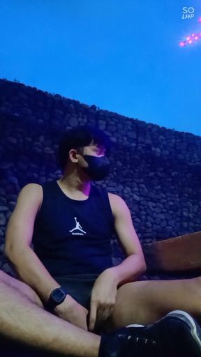 Asian Twink Outdoor Session with Cumshot