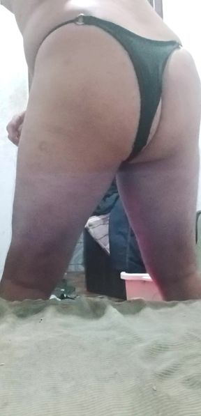 Naughty Guy Sitting in a Panty Deodorant