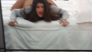 Big booty brunette girlfriend gets fucked from behind